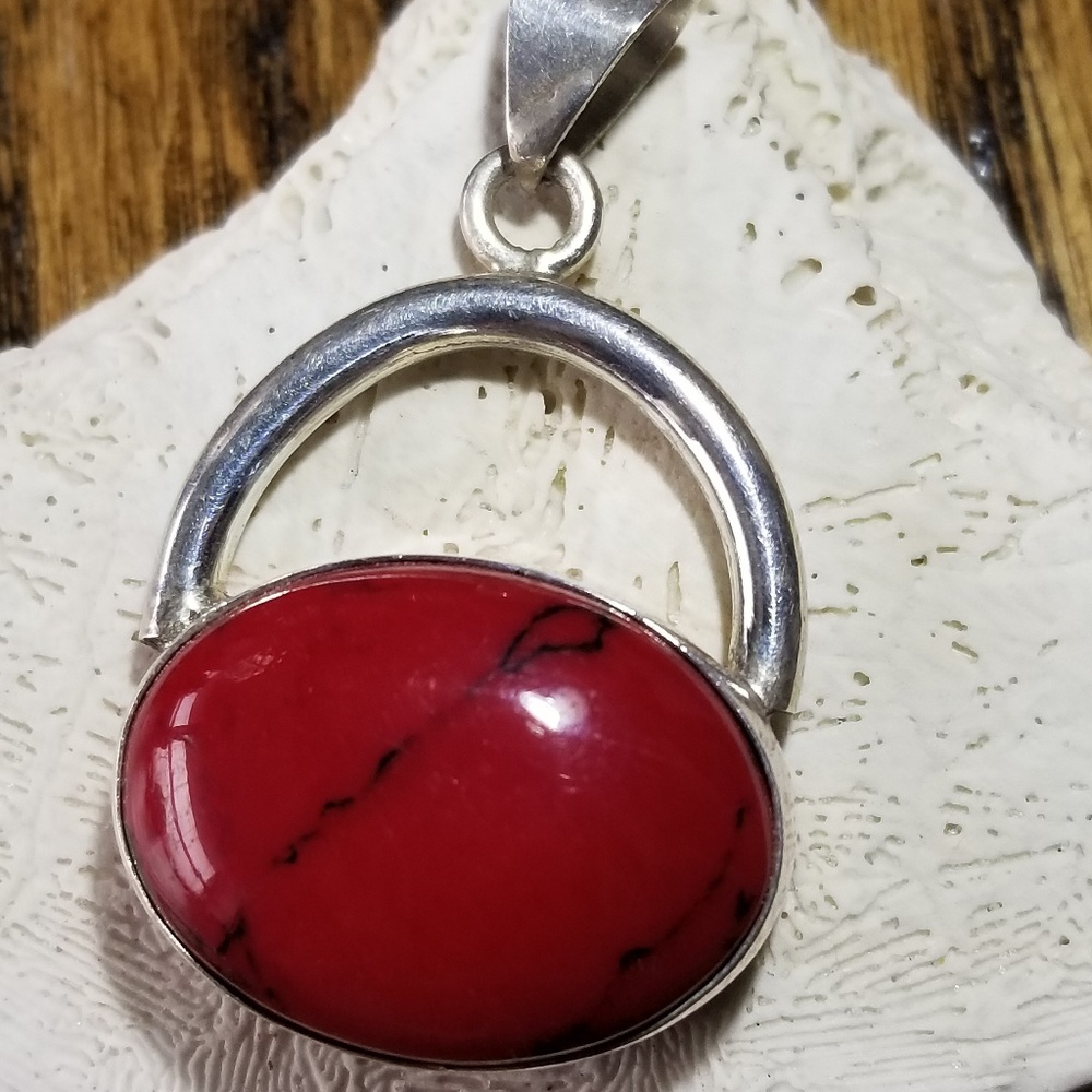Silver & Red Pendant
